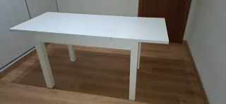 Mesa de comedor blanca madera maciza
