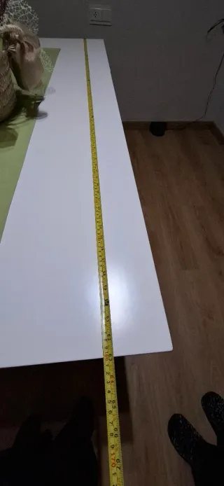 Mesa de comedor blanca madera maciza