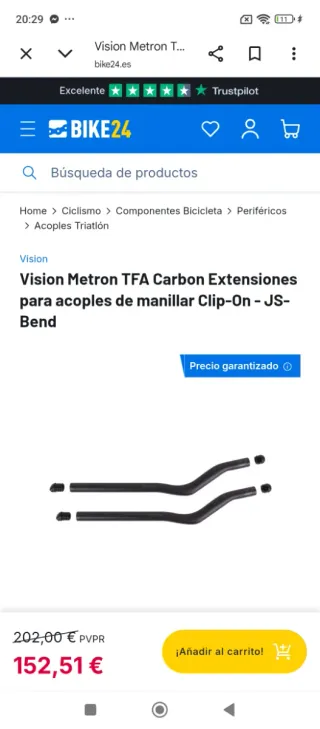 Barras/acoples Vision Metron TFA nuevas a estrenar