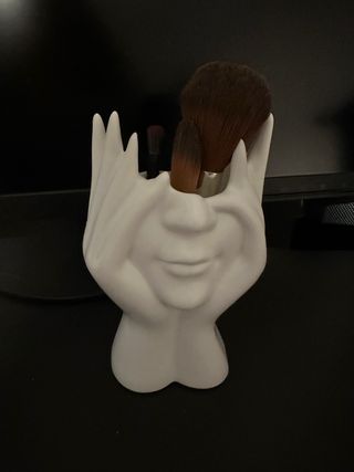 Porta pincéis decorativo rosto branco