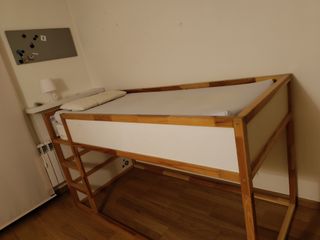 Cama litera juvenil de madera de pino