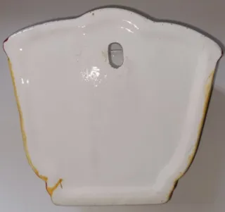 Macetero cerámica vintage pintado a mano flores