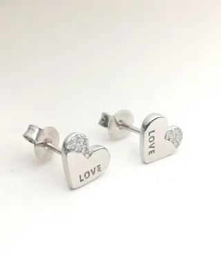 Pendientes Corazón Plata 925 (6x8mm)