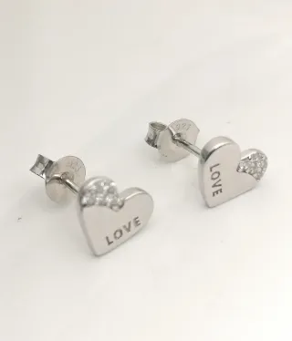 Pendientes Corazón Plata 925 (6x8mm)