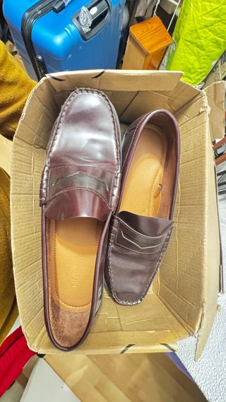 Mocasines clásicos de piel marrón oscuro