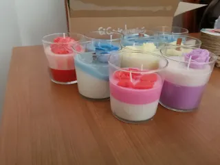 Velas artesanales en vaso de cristal