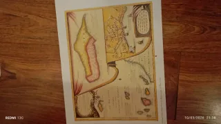 Conjunto de 4 Gravuras de Mapas Antigos