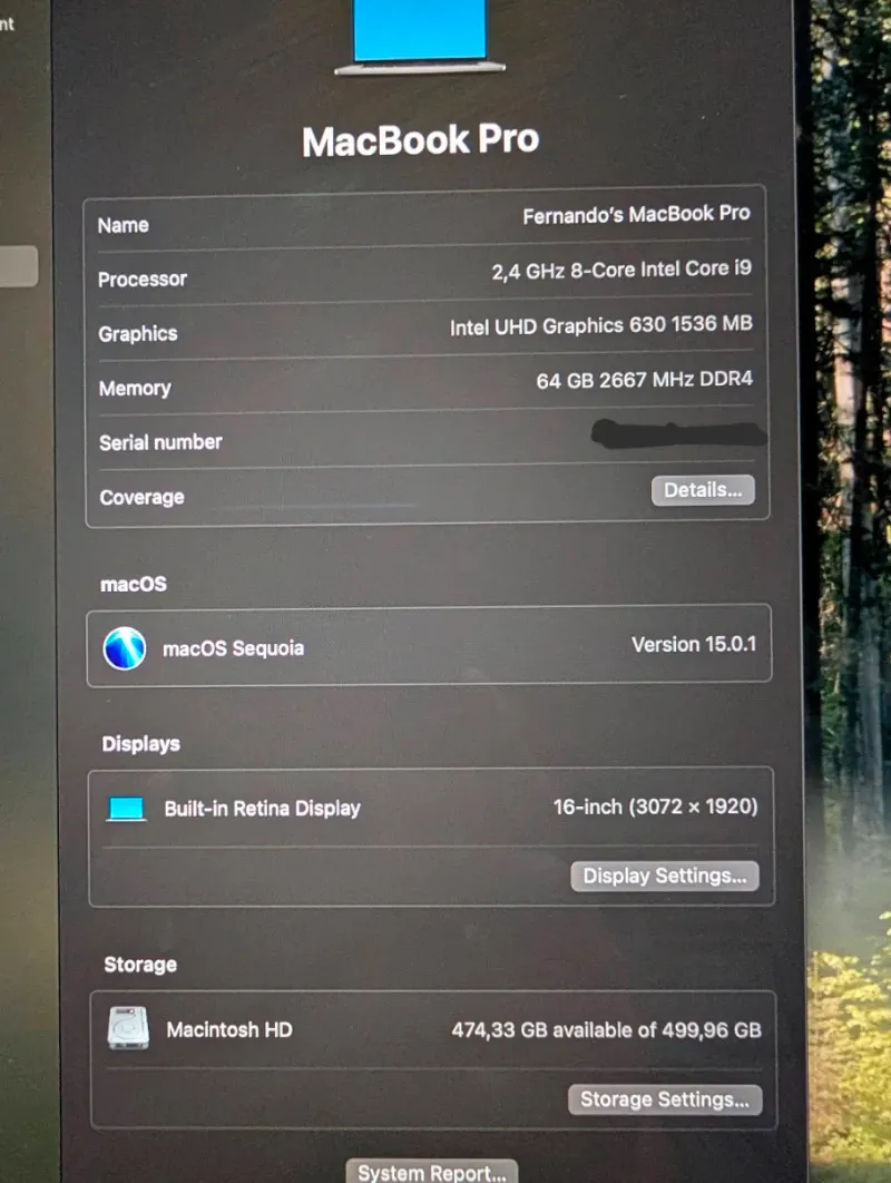 MacBook Pro 16 2019 i9 64GB afbeelding 2