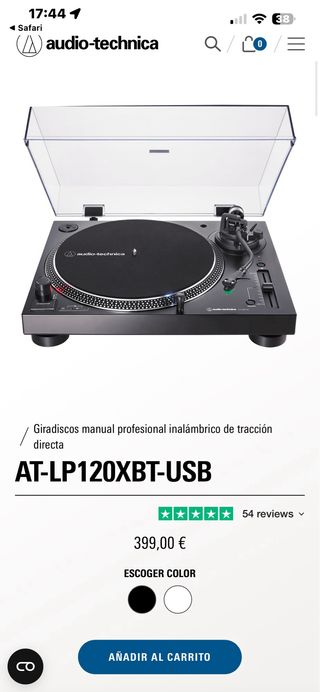 Tocadiscos Profesional Audio-Technica Negro