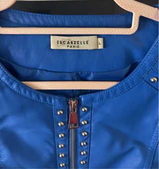 Cazadora Biker Azul Tachuelas Talla M