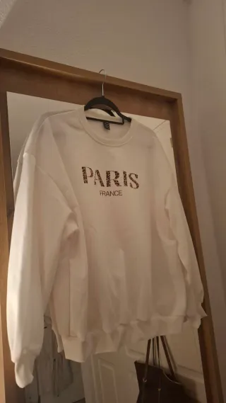 Sudadera blanca PARIS FRANCE