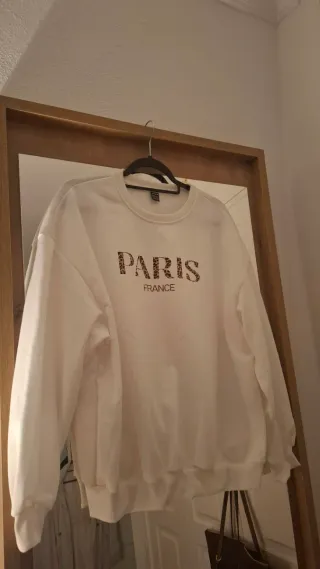 Sudadera blanca PARIS FRANCE
