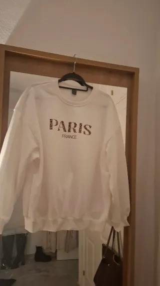 Sudadera blanca PARIS FRANCE