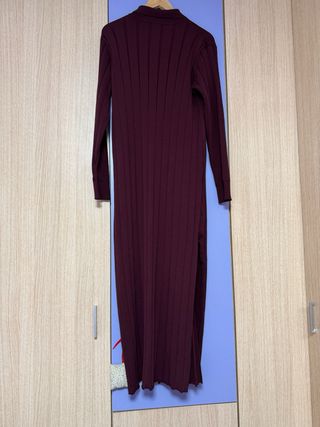 Vestido largo de punto morado