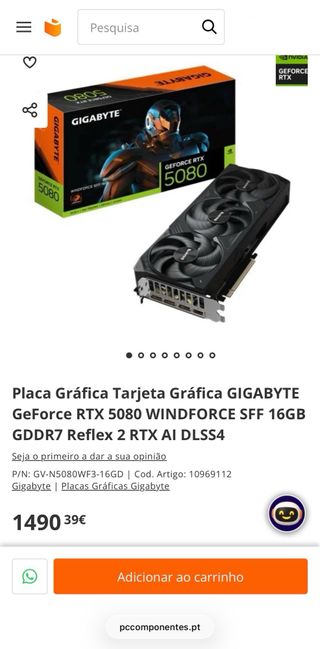 Placa Gráfica Gigabyte RTX 5080 Gaming