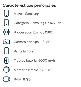 Samsung Galaxy Tab S10 FE 128GB 8GB RAM
