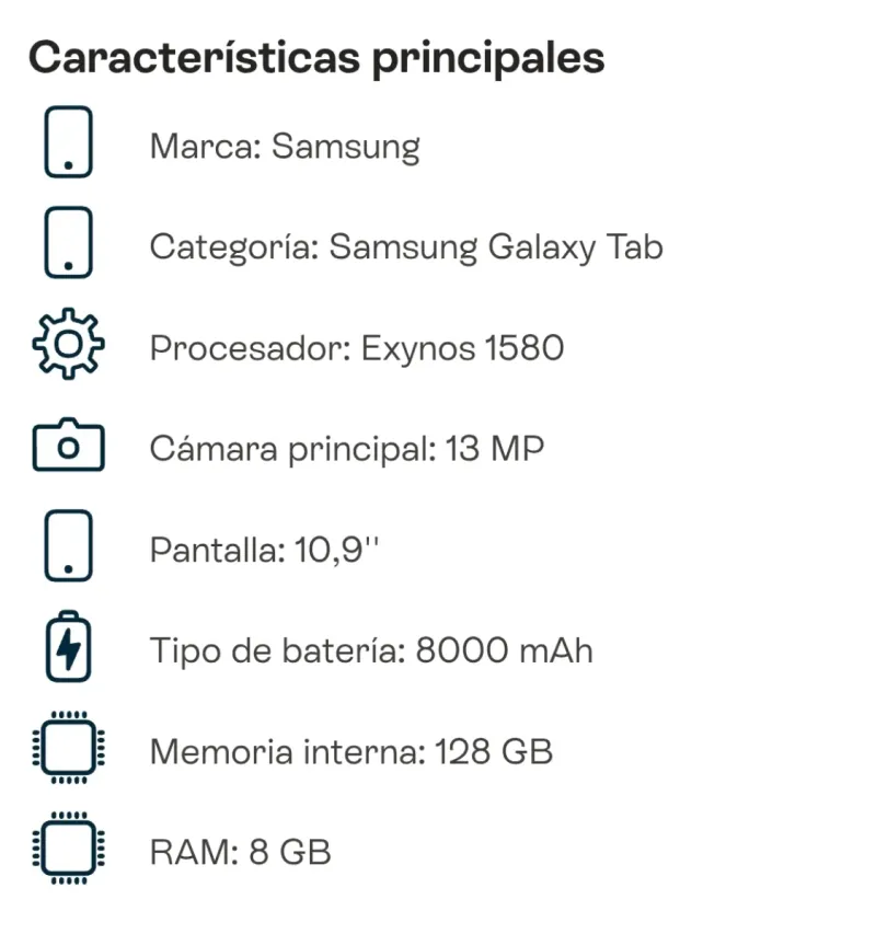Samsung Galaxy Tab S10 FE 128GB 8GB RAM afbeelding 3