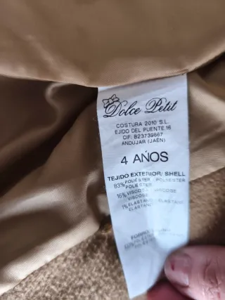 Abrigo niño Camel 4 años