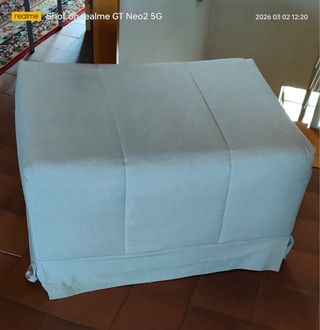Cama Puff Plegable Azul/Gris. Marca Zardá