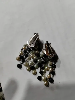 Orecchini clip vintage cascata perle