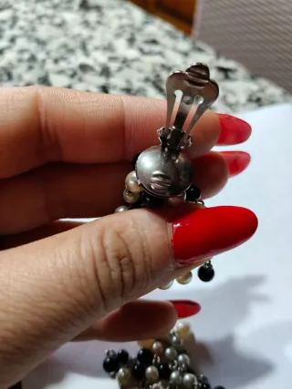 Orecchini clip vintage cascata perle