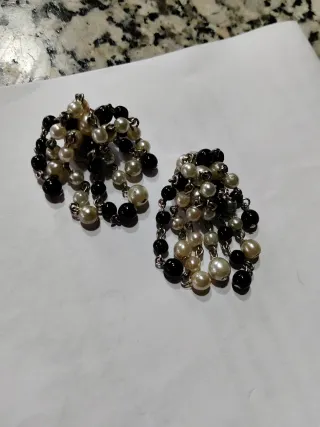 Orecchini clip vintage cascata perle