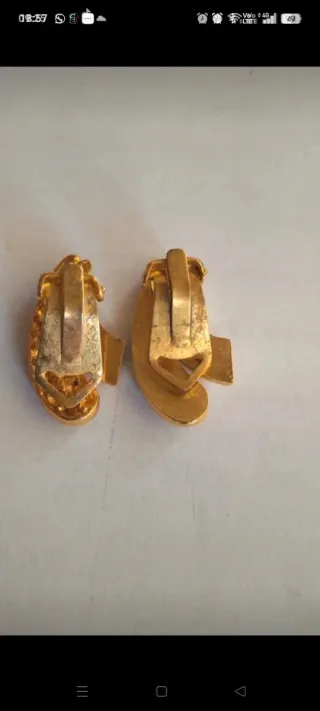 Orecchini clip vintage blu e arancio