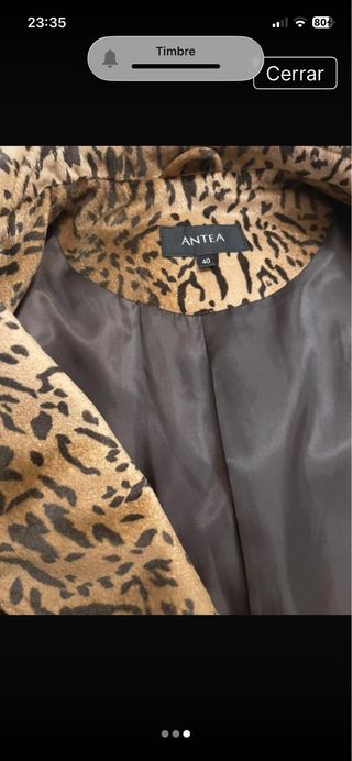 Abrigo estampado animal print ANTEA