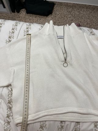 Jersey Stradivarius blanco cremallera