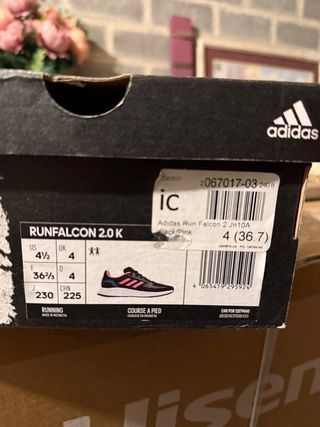 Zapatillas Adidas Mujer Talla 36.5 Negras Rosas