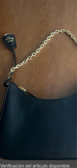 Bolso Prada Negro Cadena Dorada Original