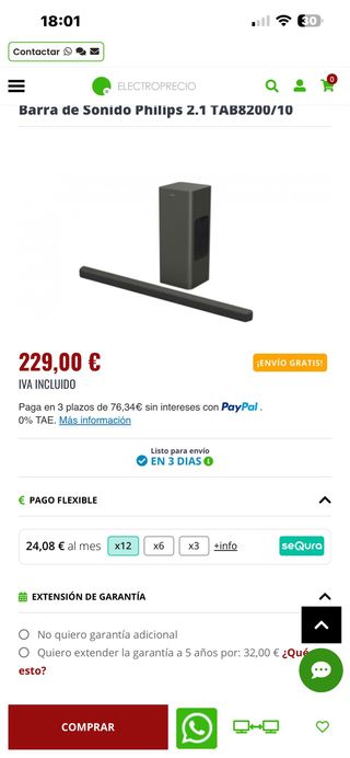 Barra de Sonido Philips TAB8200/10