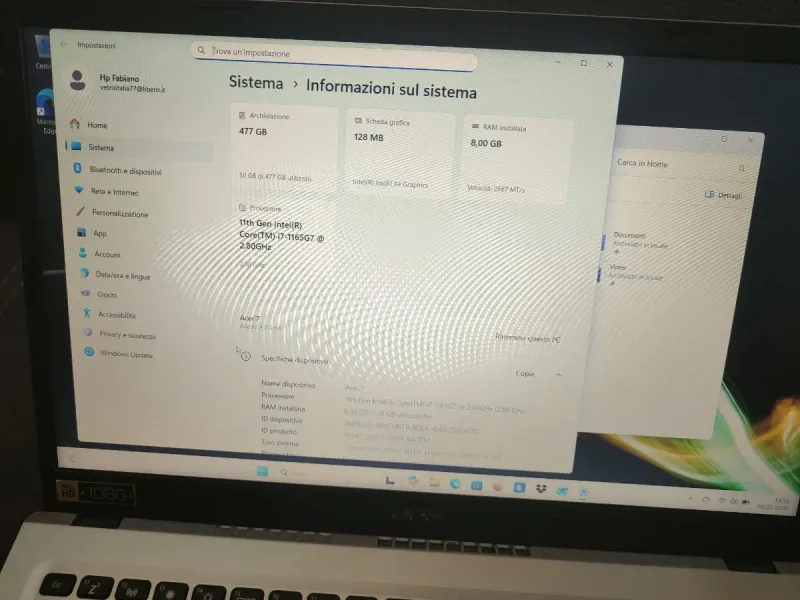 Portátil Acer i7 5 16GB RAM SSD 512GB 15.6" gaming afbeelding 4