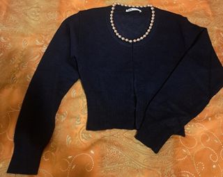 Cardigan Zara con collo gioiello
