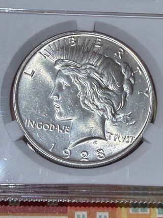 Dólar Paz 1923 Plata MS64 NCV