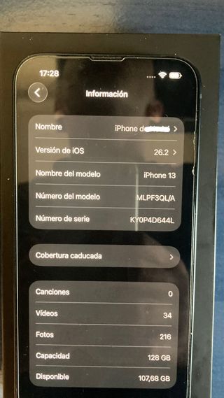 iPhone 13 128GB negro bateria 87% como nuevo
