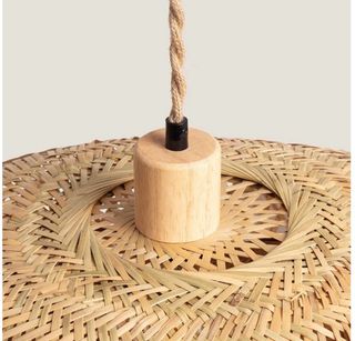 Lampara mimbre estilo boho ideal para comedor