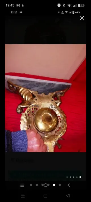 Reloj de sobremesa latón grande a pila