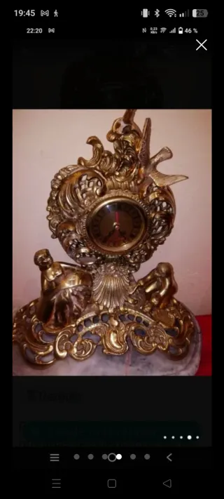 Reloj de sobremesa latón grande a pila