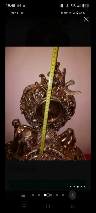 Reloj de sobremesa latón grande a pila