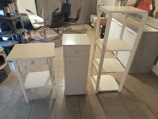 3 Muebles Auxiliares Madera y Plástico