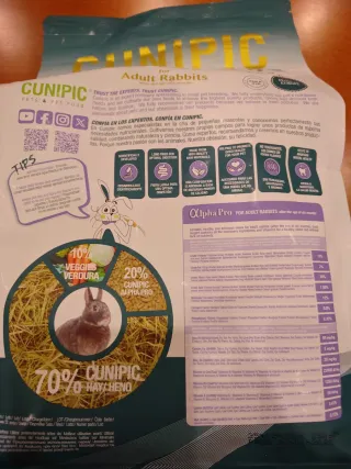 Transportín y comida para conejos