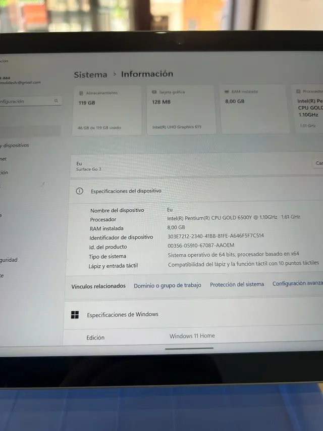 Surface Go 3 128GB Plata 8GB RAM afbeelding 8