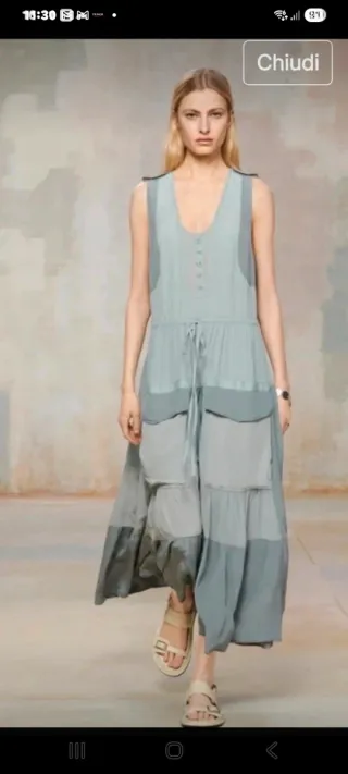 Zara Vestito Lungo Blu