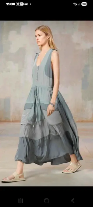 Zara Vestito Lungo Blu