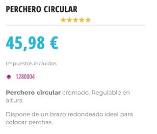 Perchero circular metal plateado