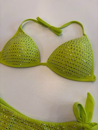 Bikini Calzedonia Verde Lime con Strass Tg 3