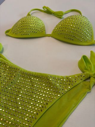 Bikini Calzedonia Verde Lime con Strass Tg 3