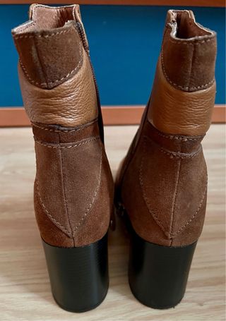 Botines Marrones Talla 41 Media Caña Cremallera