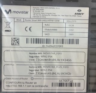 Router Movistar Smart WiFi HGU